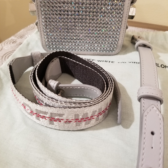 Off-White Swarovski Crystal Baby Binder Bag